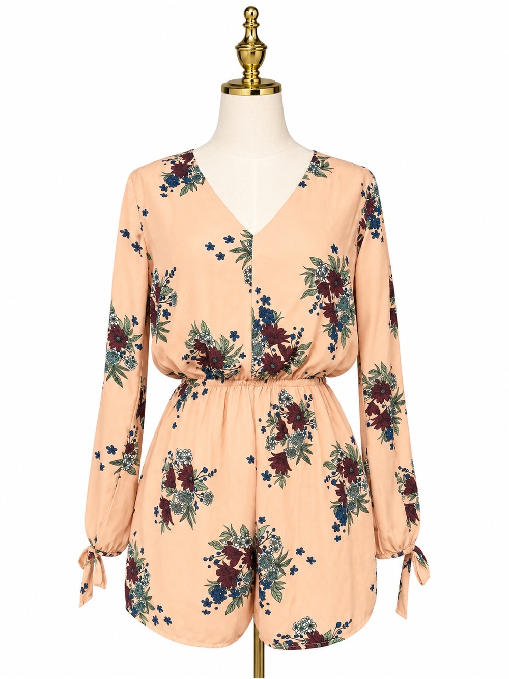 One Love Clothing LA Women’s Striped Floral Long Sleeve Jumper Romper
